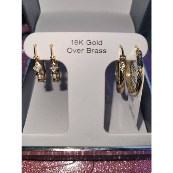 18k gold small hoop bundle - Picture 2 of 6